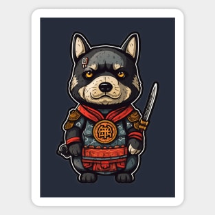 Cute Dog Samurai Knight Magnet